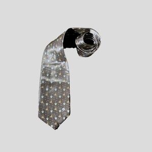 Versace Mens Necktie Classic Metallic Brown Medusa Print Hand Made